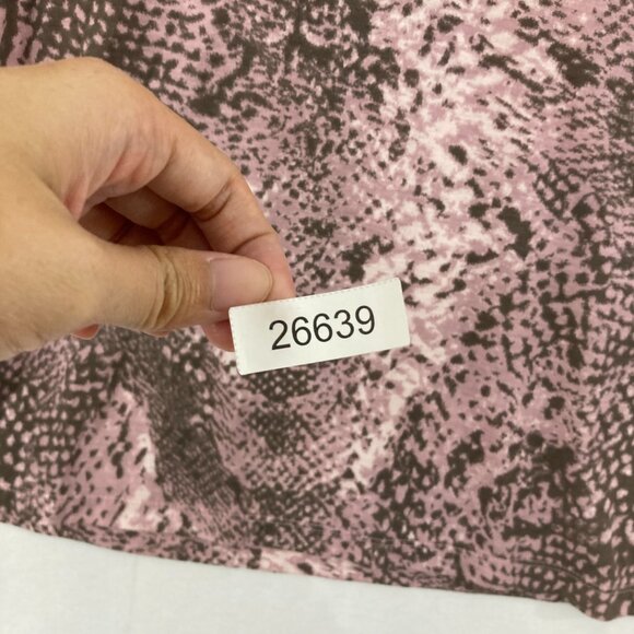 New Liz Claiborne Top size 2X Pink Brown Animal Print Stretch Knit Long Sleeve - Picture 7 of 7